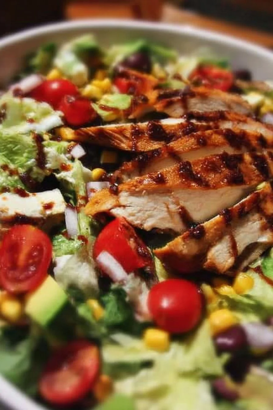 BBQ Chicken Chopped Salad with vibrant vegetables and grilled chicken