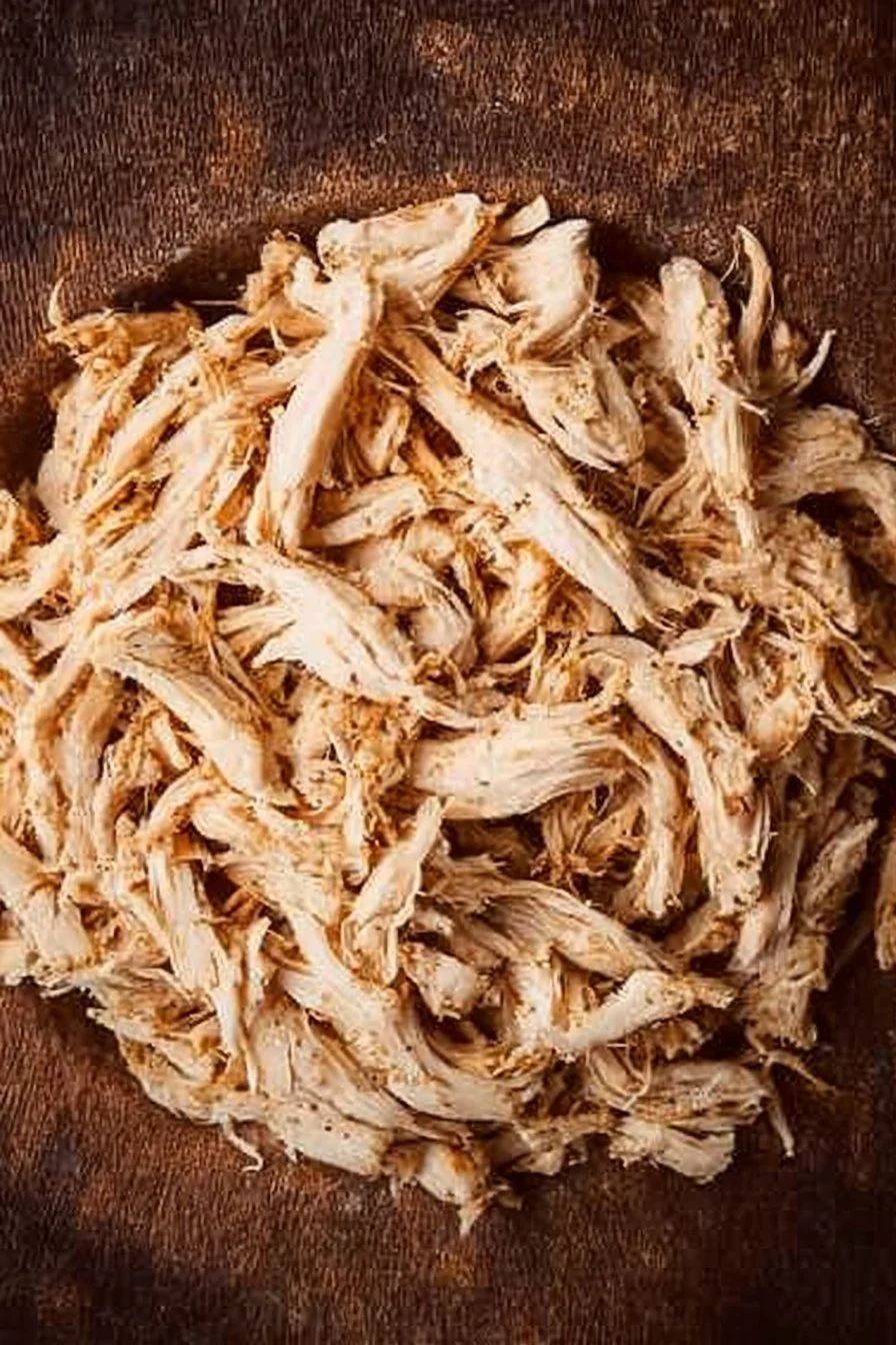 BEST Instant Pot Shredded Chicken 2 Delicious Instant Pot shredded chicken served in a bowl with fresh herbs