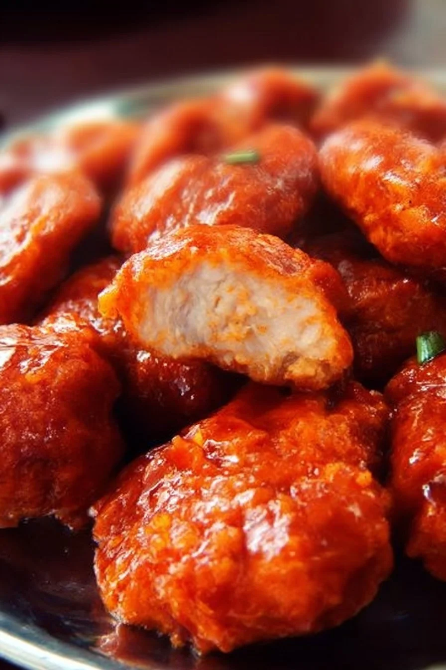 Boneless Buffalo Chicken Wings 2 Delicious boneless Buffalo chicken wings served with dipping sauce