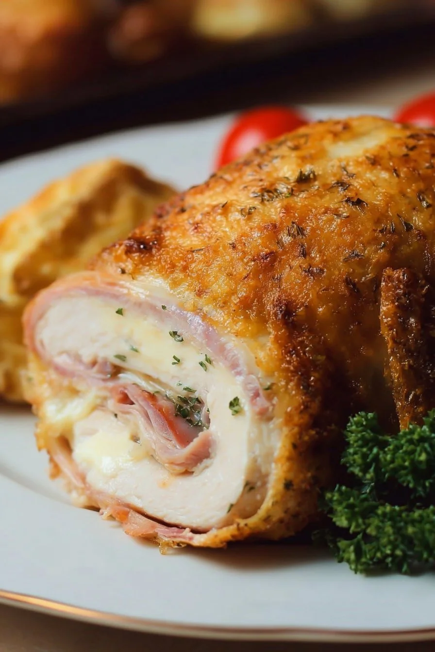 Chicken Blue Ribbon 2 Delicious Chicken Blue Ribbon dish garnished and ready to serve