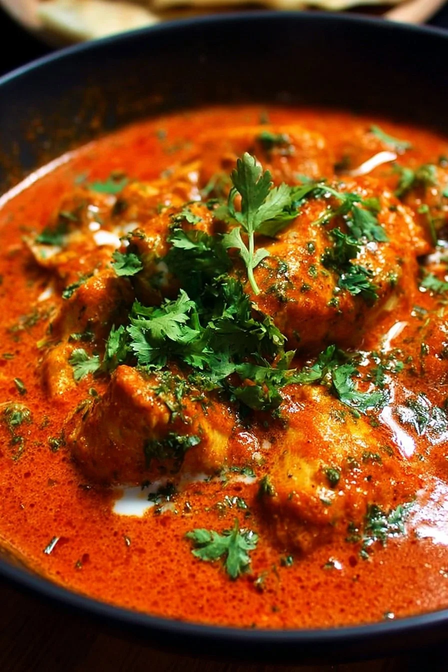 Classic Butter Chicken 2 Delicious plate of classic butter chicken with creamy sauce and spices