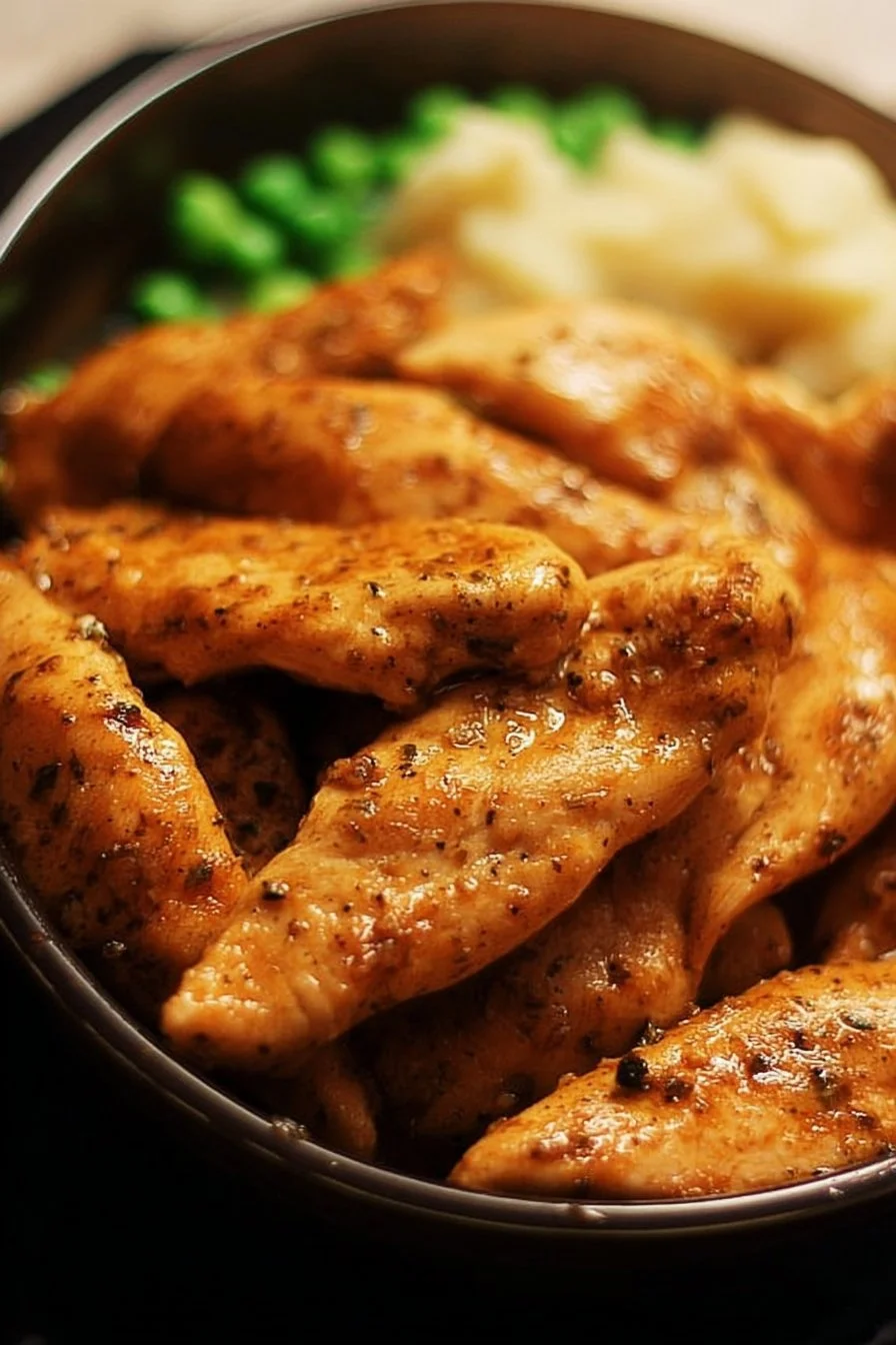 Crockpot Chicken Tenderloins 2 Crockpot chicken tenderloins in a slow cooker ready to serve.