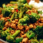 Ground Chicken and Broccoli Stir Fry in a colorful bowl, perfect for a healthy meal