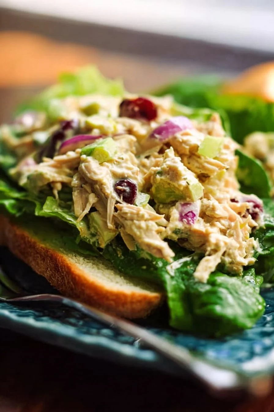 Delicious Honey Mustard Chicken Salad with fresh greens and a creamy dressing.