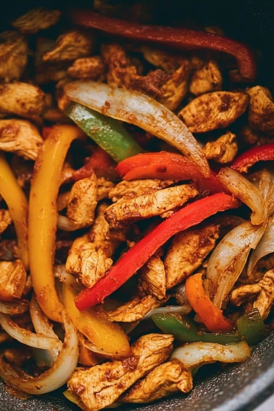 Delicious Instant Pot chicken fajitas with vibrant bell peppers and onions