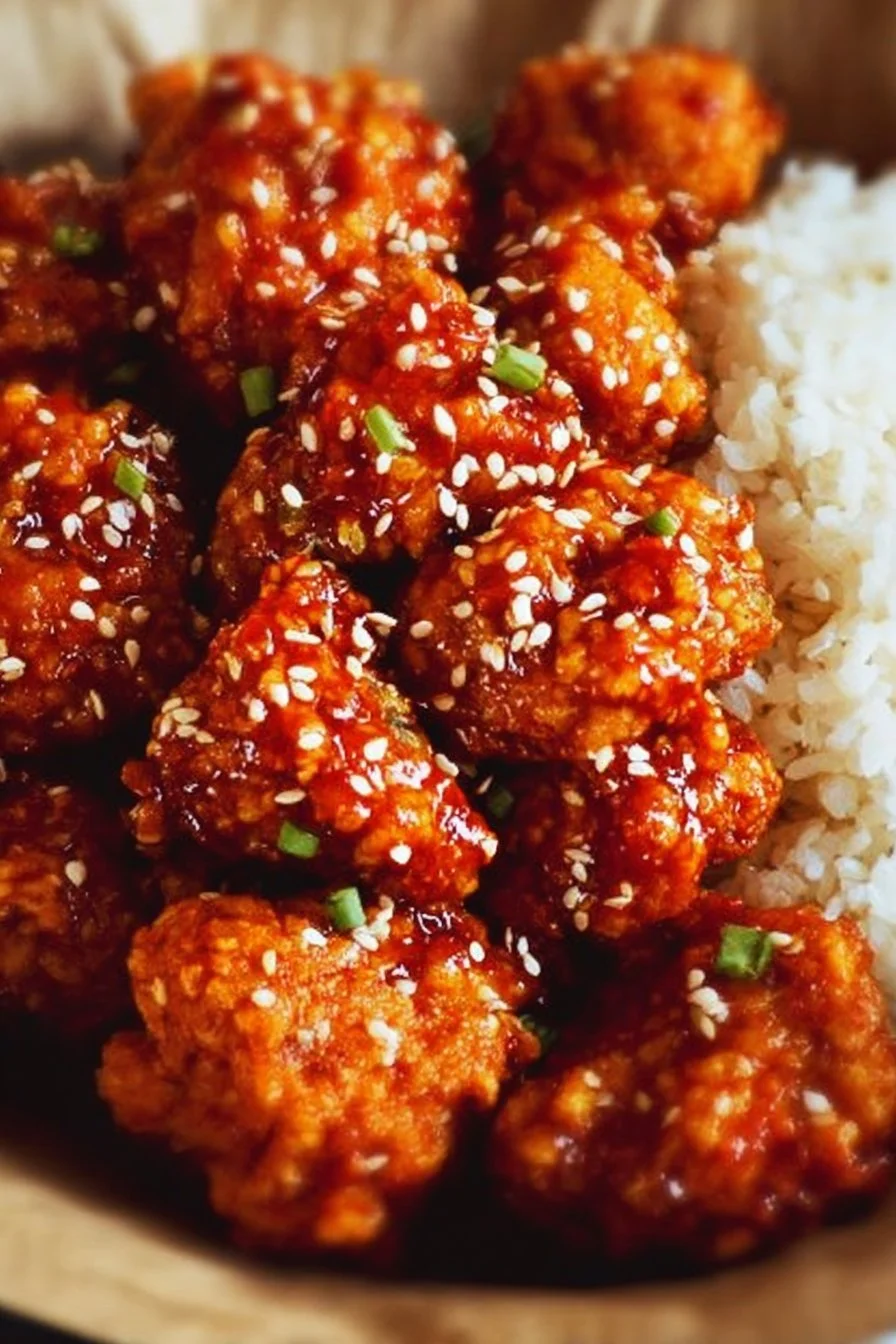 Korean Fried Chicken 2 Delicious Korean Fried Chicken served with dipping sauce and sides.