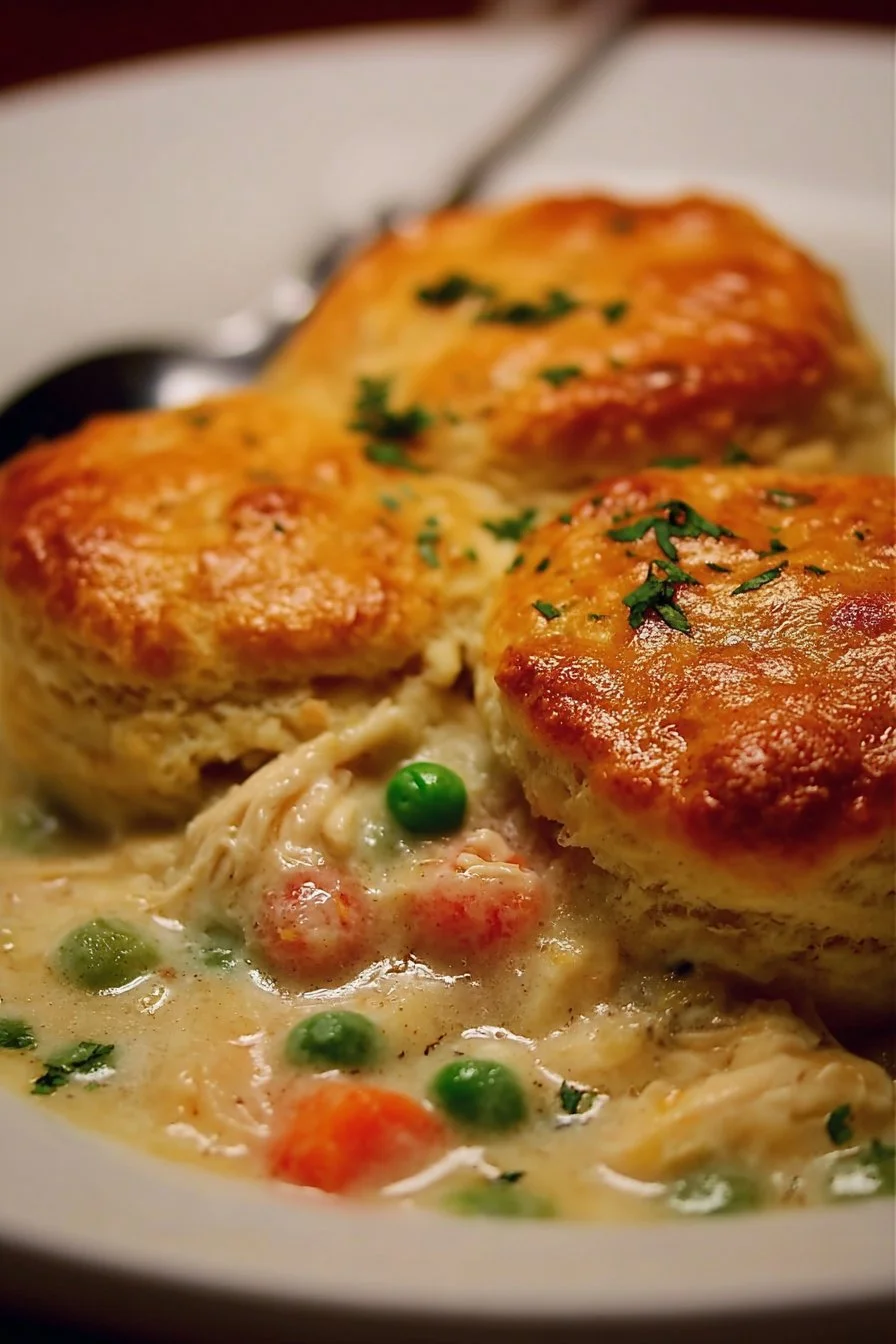 Delicious Red Lobster Biscuit Chicken Pot Pie served hot and fresh.