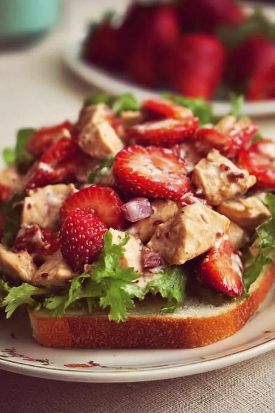 Strawberry Chicken Salad 2 Delicious Strawberry Chicken Salad with fresh strawberries and grilled chicken
