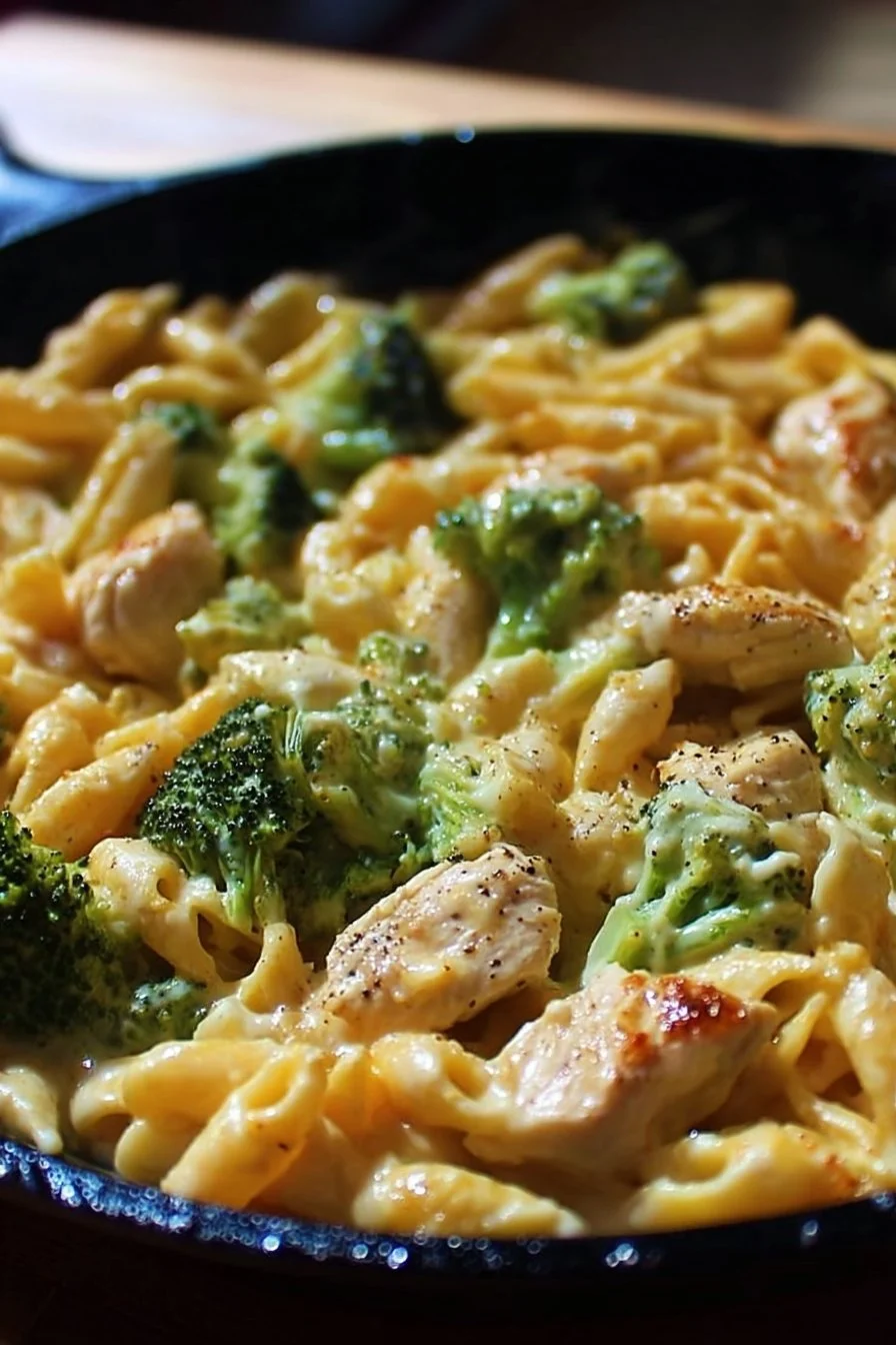 Cheesy Ranch Chicken and Broccoli Pasta Skillet with chicken pasta
