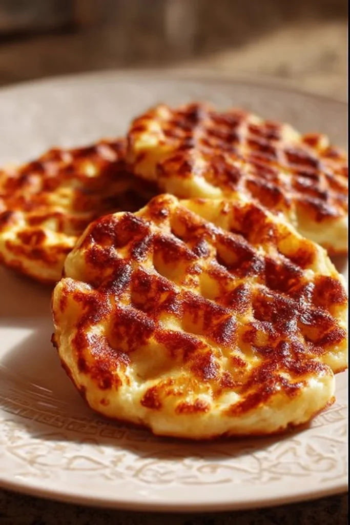 Delicious Cottage Cheese Chaffles served with toppings on a plate
