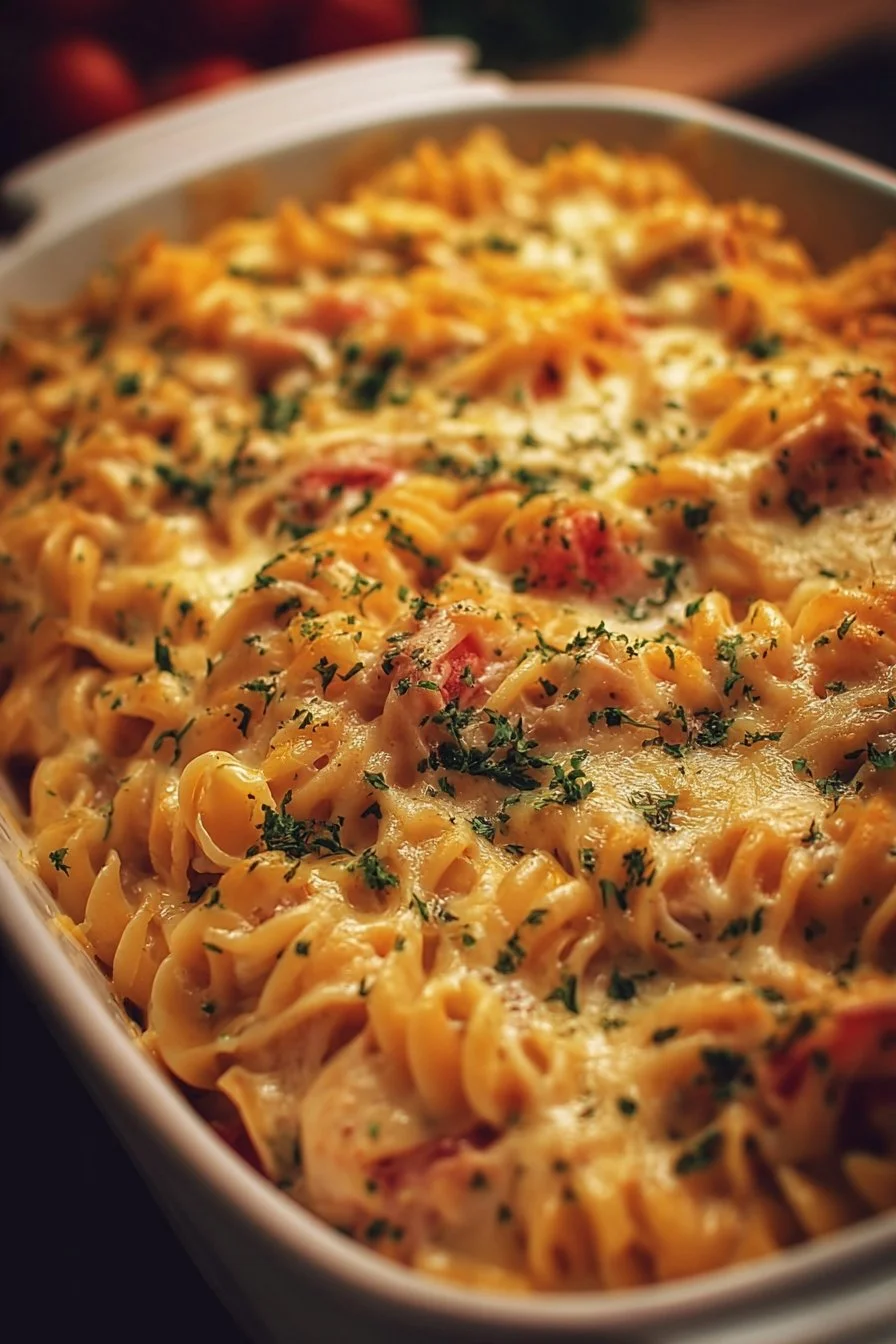 Cozy Pasta Casserole 3 Delicious cozy pasta casserole topped with melted cheese