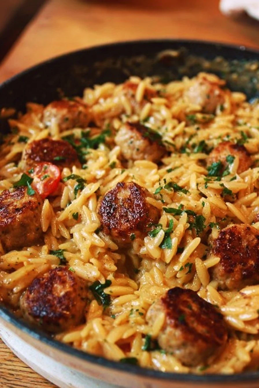 Creamy Chicken Sausage Orzo