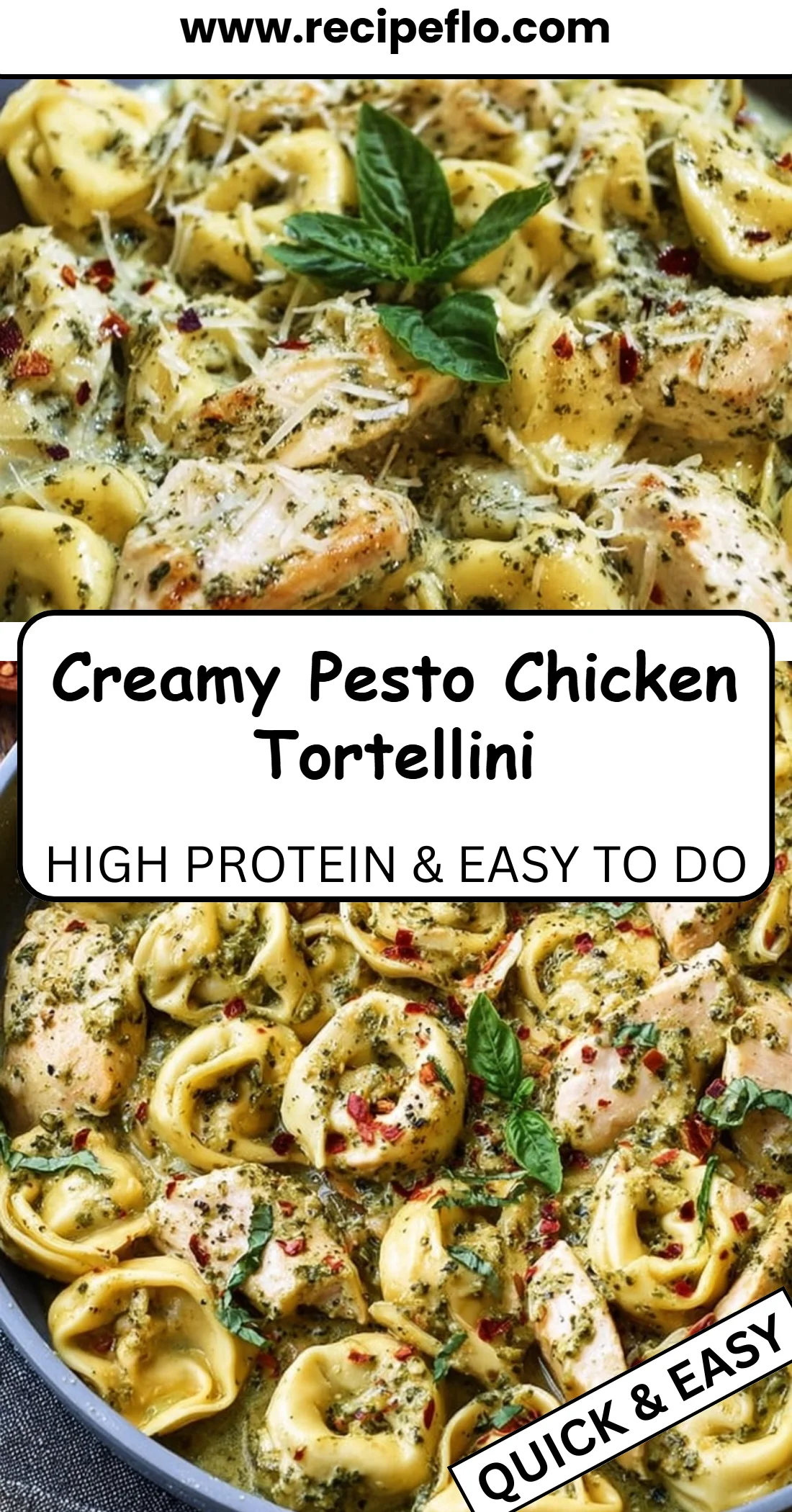Creamy Pesto Chicken Tortellini