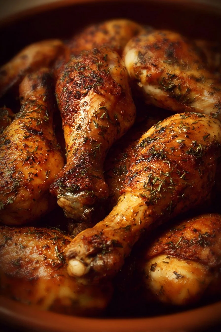 Crockpot Chicken Legs 3 Delicious crockpot chicken legs served with herbs and spices