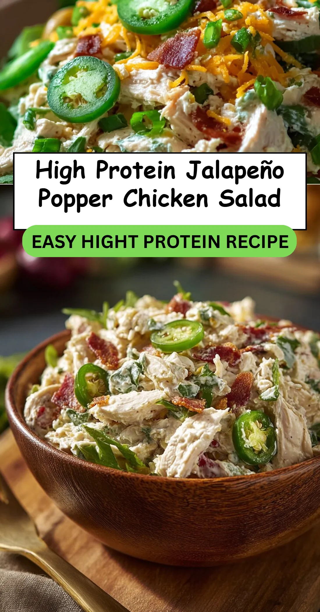 High Protein Jalapeño Popper Chicken Salad