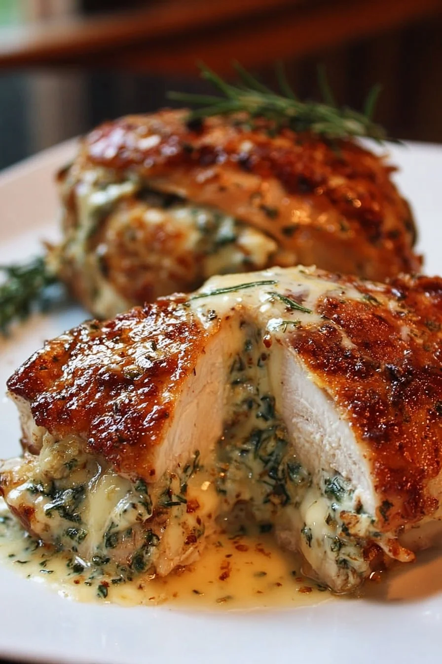 Irresistible Ruth's Chris Stuffed Chicken Copycat Recipe 3 Delicious stuffed chicken with creamy filling inspired by Ruth's Chris recipe.