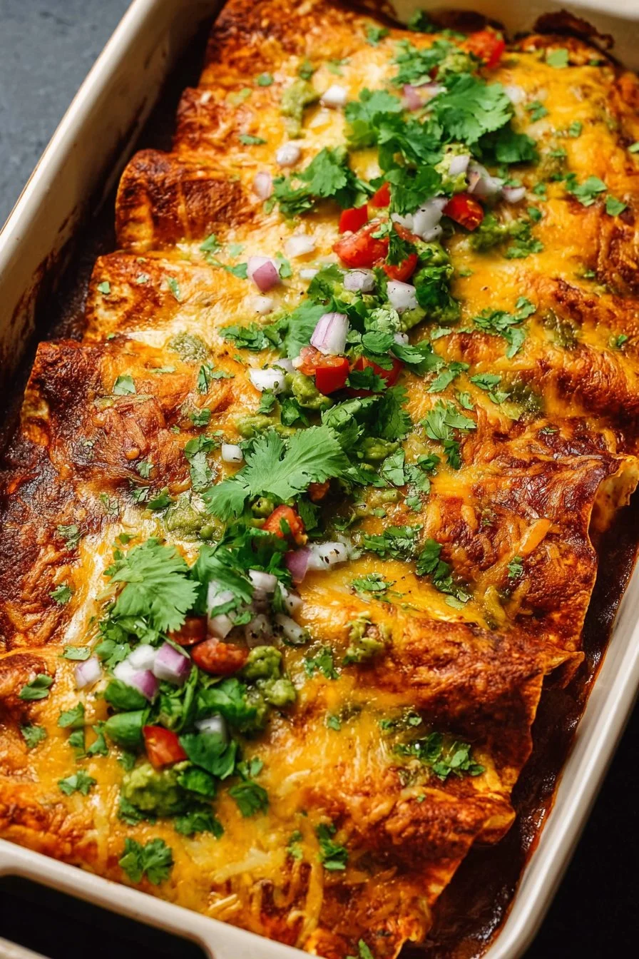 Joanna Gaines' chicken enchiladas ready to serve with toppings