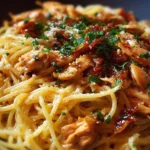 Delicious Monterey Chicken Spaghetti dish served on a plate