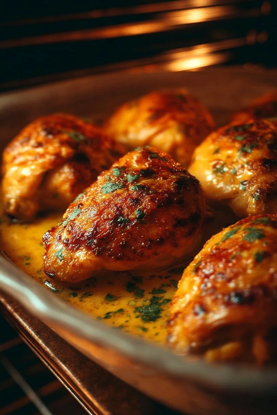Juicy and flavorful oven-baked tender chicken served on a plate