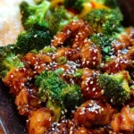 Sheet Pan Teriyaki Ginger Sesame Chicken and Broccoli dish
