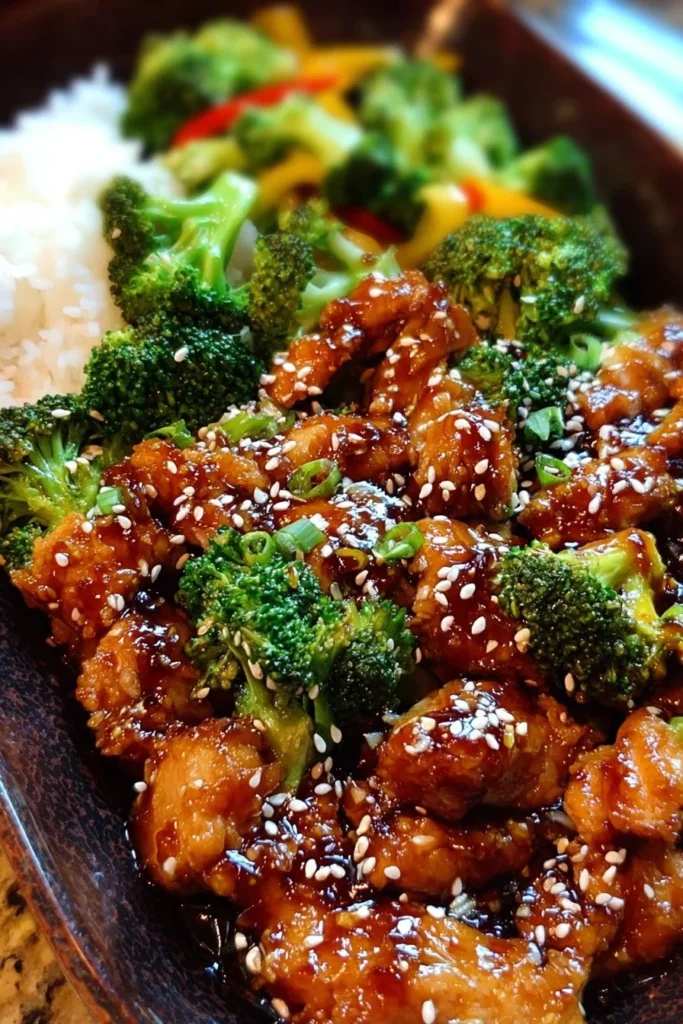 Sheet Pan Teriyaki Ginger Sesame Chicken and Broccoli dish
