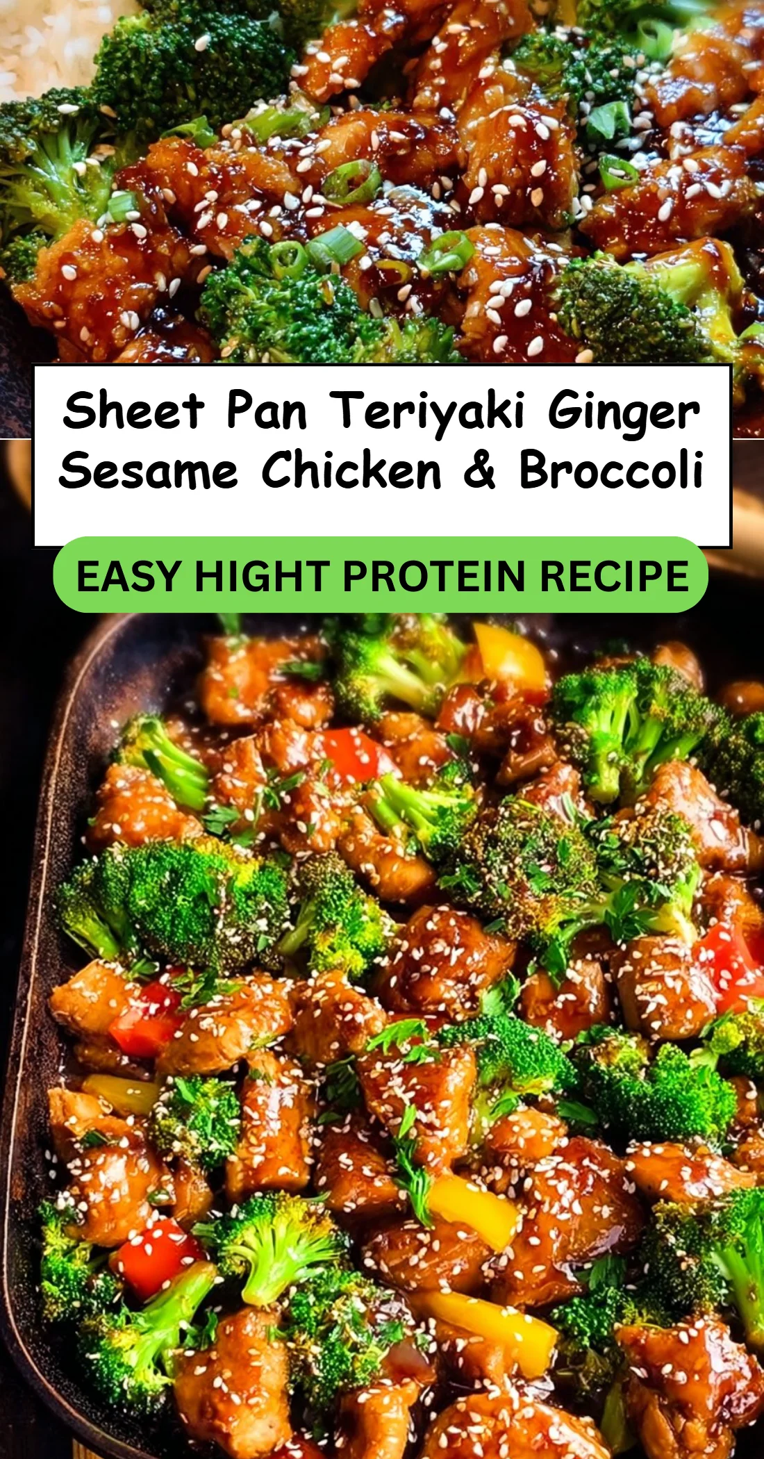 Sheet Pan Teriyaki Ginger Sesame Chicken & Broccoli 4 Sheet Pan Teriyaki Ginger Sesame Chicken & Broccoli