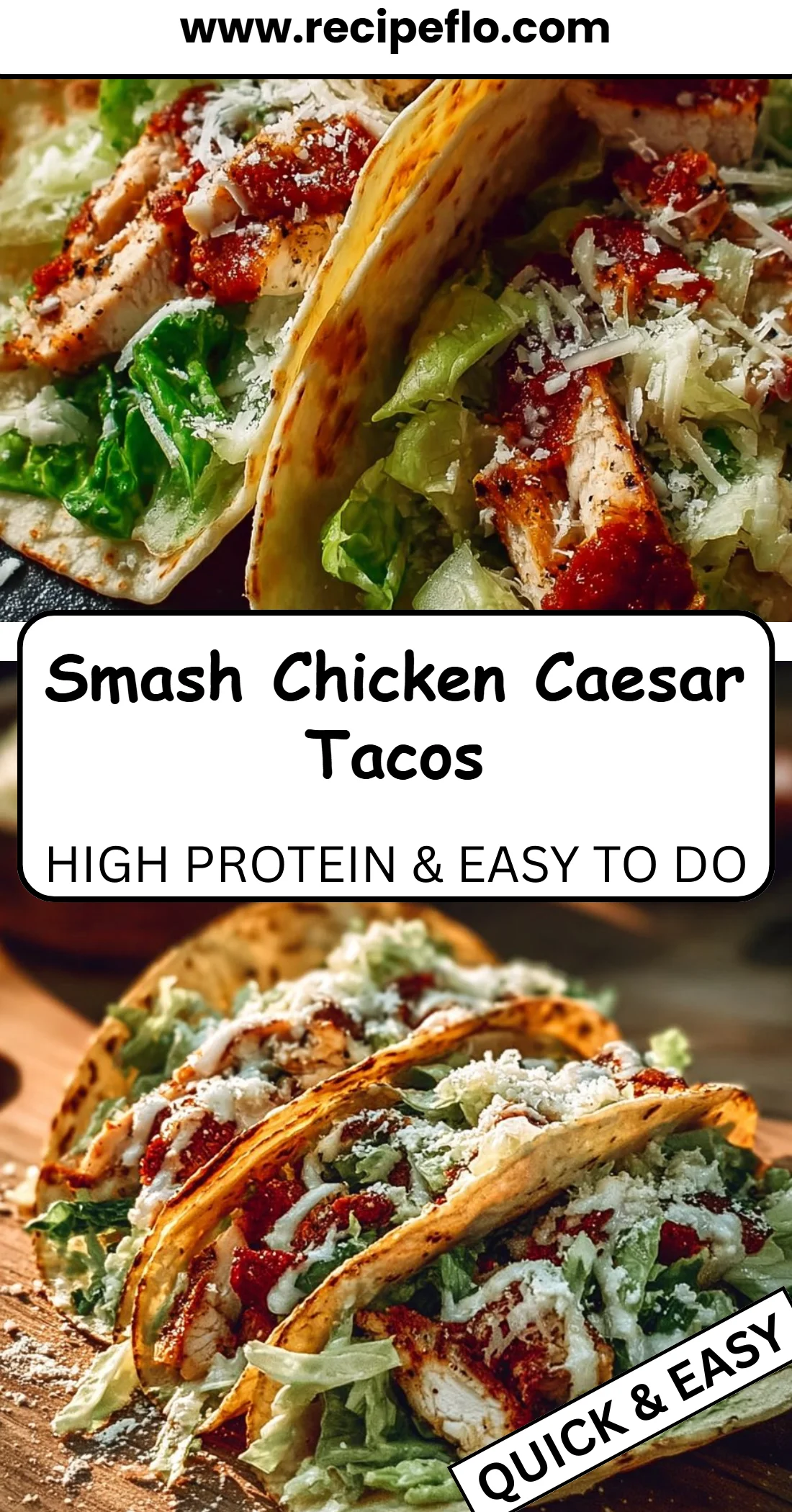 Smash Chicken Caesar Tacos